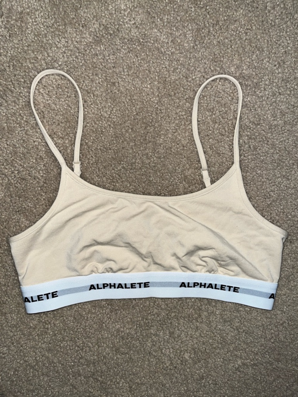 Alphalete Cream Logo Elastic Bralette